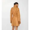 Short Fringed Leather Car Coat