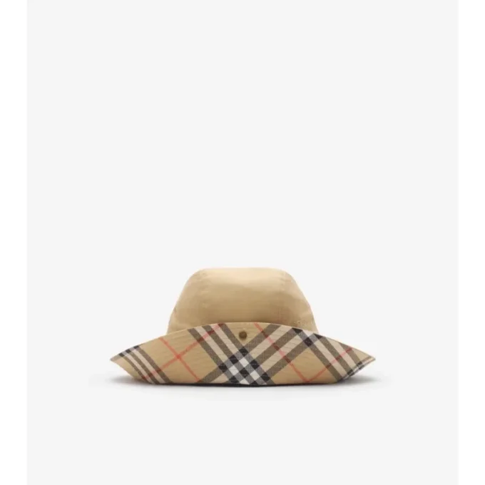 Sombrero de gabardina con ala a cuadros Sombrero de gabardina con ala a cuadros