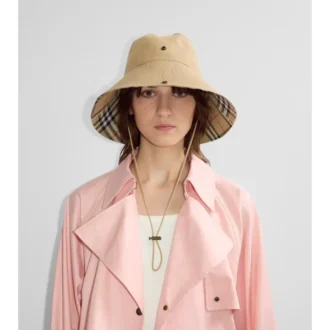 Sombrero de gabardina con ala a cuadros Sombrero de gabardina con ala a cuadros