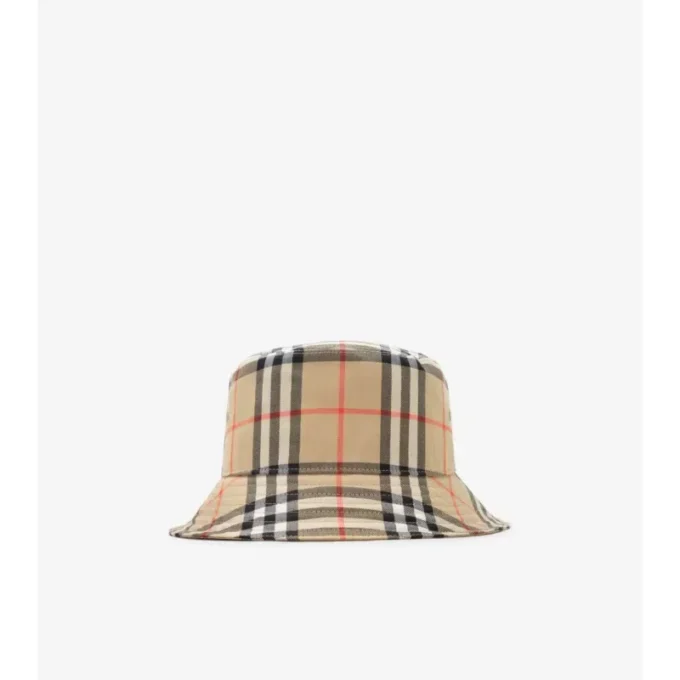 Sombrero de pescador de algodón con estampado de cuadros