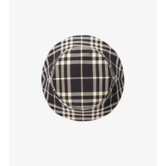Sombrero de pescador de algodón con estampado de cuadros