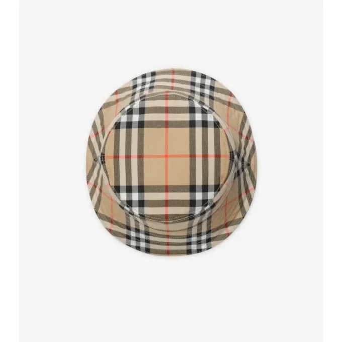 Sombrero de pescador de algodón con estampado de cuadros