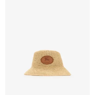 Sombrero tipo pescador con efecto rafia y sello del caballero