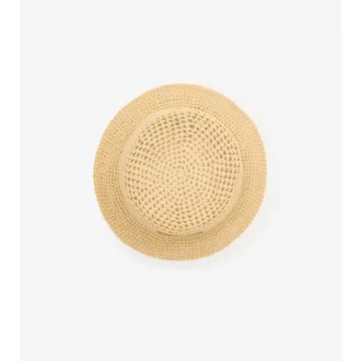 Sombrero tipo pescador con efecto rafia y sello del caballero