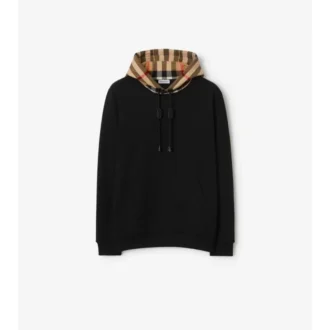 Sudadera con capucha de algodón a cuadros