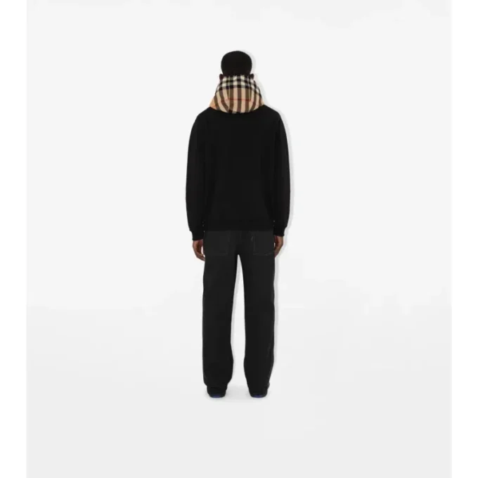 Sudadera con capucha de algodón a cuadros Sudadera con capucha de algodón a cuadros