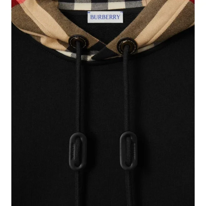 Sudadera con capucha de algodón a cuadros Sudadera con capucha de algodón a cuadros