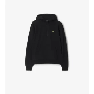 Sudadera con capucha de algodón con el sello del caballero