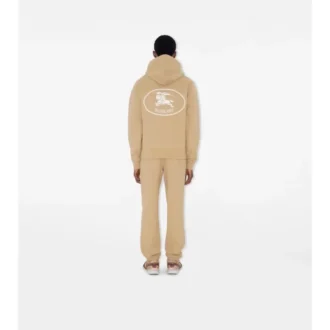 Sudadera con capucha de algodón con el sello del caballero