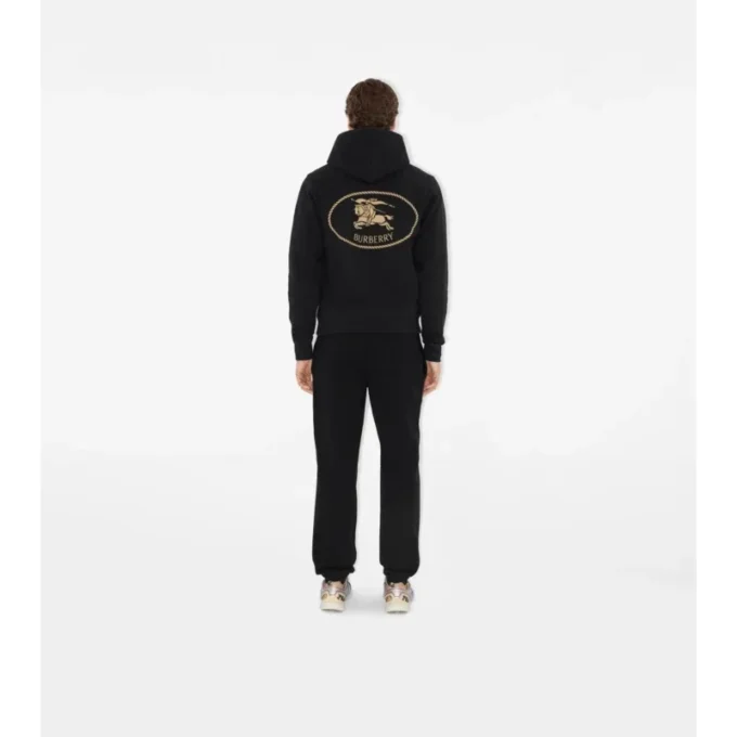 Sudadera con capucha de algodón con el sello del caballero Sudadera con capucha de algodón con el sello del caballero