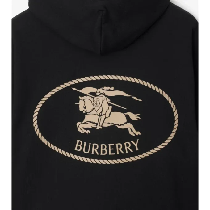 Sudadera con capucha de algodón con el sello del caballero Sudadera con capucha de algodón con el sello del caballero