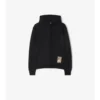 Sudadera con capucha de algodón con etiqueta de cuadros Sudadera con capucha de algodón con etiqueta de cuadros