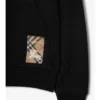 Sudadera con capucha de algodón con etiqueta de cuadros Sudadera con capucha de algodón con etiqueta de cuadros