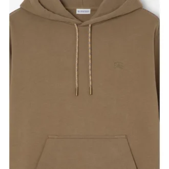 Sudadera con capucha de algodón con ribete a cuadros