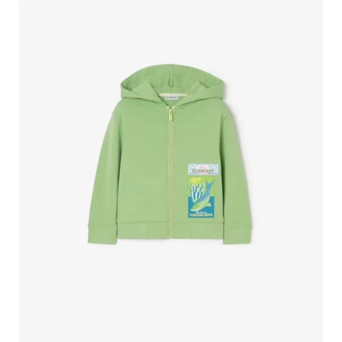 Sudadera con capucha y cremallera de algodón Sudadera con capucha y cremallera de algodón