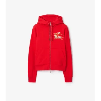 Sudadera con capucha y cremallera de algodón