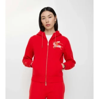 Sudadera con capucha y cremallera de algodón