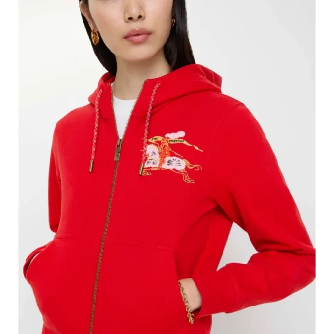 Sudadera con capucha y cremallera de algodón Sudadera con capucha y cremallera de algodón