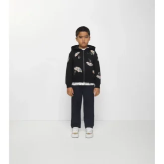 Sudadera con capucha y cremallera de algodón con el logotipo del paraguas