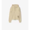 Sudadera con capucha y cremallera de algodón con estampado de cuadros Sudadera con capucha y cremallera de algodón con estampado de cuadros