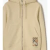 Sudadera con capucha y cremallera de algodón con estampado de cuadros Sudadera con capucha y cremallera de algodón con estampado de cuadros