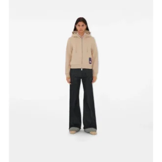 Sudadera con capucha y cremallera de algodón con estampado de cuadros
