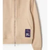 Sudadera con capucha y cremallera de algodón con estampado de cuadros Sudadera con capucha y cremallera de algodón con estampado de cuadros