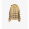 Sudadera con capucha y cremallera de algodón con estampado de cuadros degradado Sudadera con capucha y cremallera de algodón con estampado de cuadros degradado