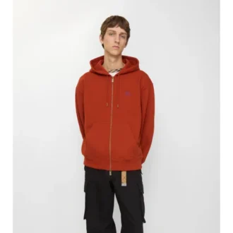 Sudadera con capucha y cremallera de algodón con logotipo gótico