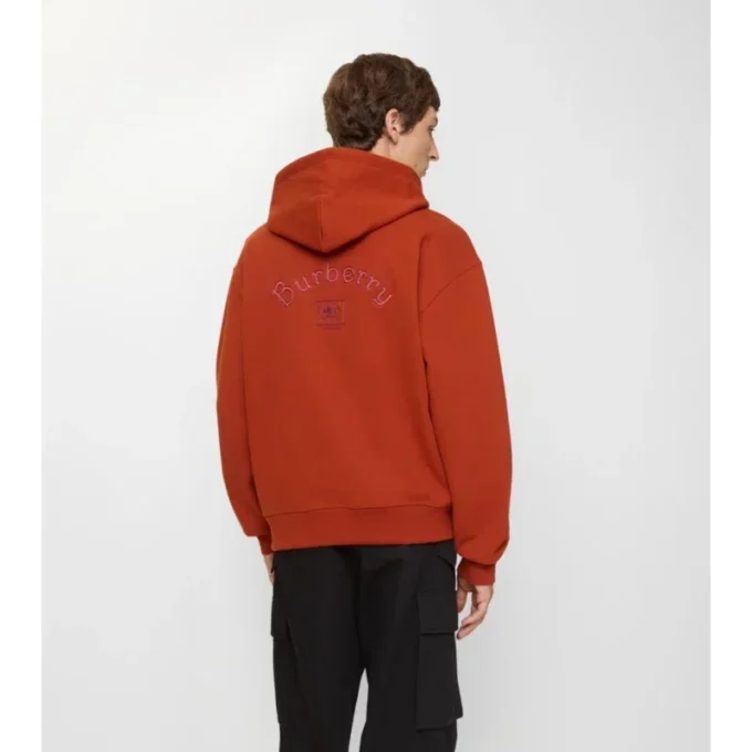 Sudadera con capucha y cremallera de algodón con logotipo gótico Sudadera con capucha y cremallera de algodón con logotipo gótico