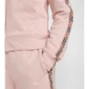 Sudadera con capucha y cremallera de algodón con ribetes de cuadros Sudadera con capucha y cremallera de algodón con ribetes de cuadros