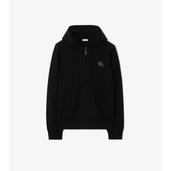 Sudadera con capucha y cremallera de lana