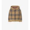 Sudadera con capucha y cremallera de lana a cuadros Sudadera con capucha y cremallera de lana a cuadros