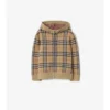 Sudadera con capucha y cremallera de lana a cuadros Sudadera con capucha y cremallera de lana a cuadros