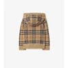 Sudadera con capucha y cremallera de lana a cuadros Sudadera con capucha y cremallera de lana a cuadros