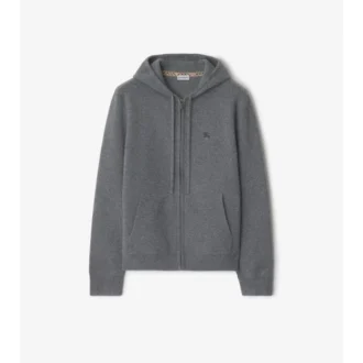 Sudadera con capucha y cremallera de mezcla de cachemira Sudadera con capucha y cremallera de mezcla de cachemira