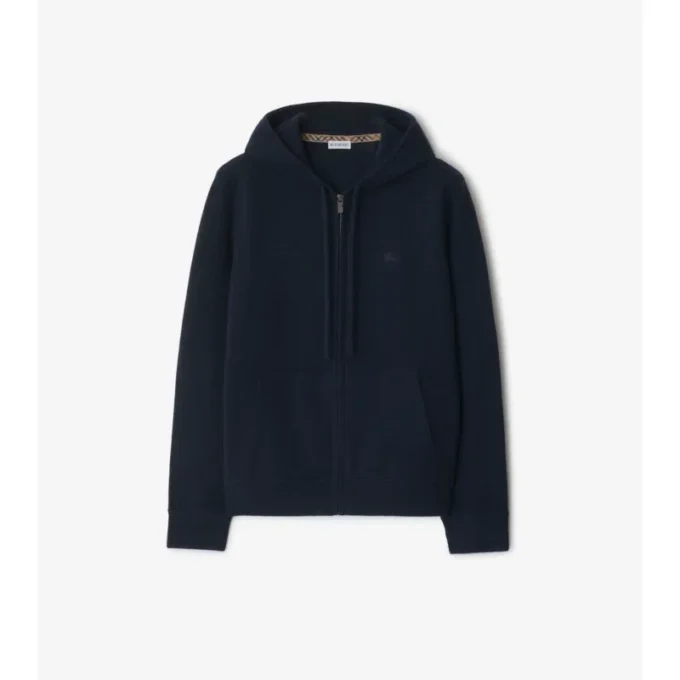 Sudadera con capucha y cremallera de mezcla de cachemira
