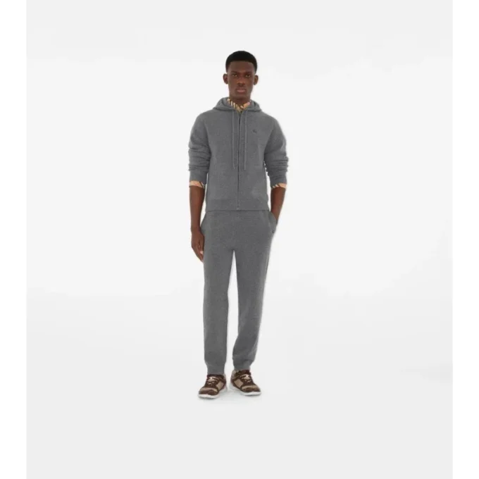 Sudadera con capucha y cremallera de mezcla de cachemira