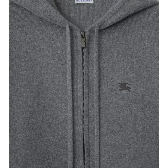 Sudadera con capucha y cremallera de mezcla de cachemira