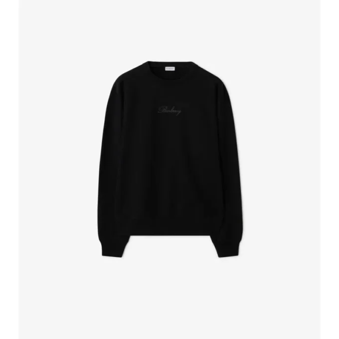 Sudadera de algodón con logo en cursiva