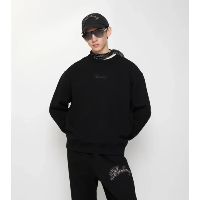 Sudadera de algodón con logo en cursiva