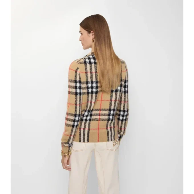 Suéter de lana de cachemira con estampado de cuadros Suéter de lana de cachemira con estampado de cuadros