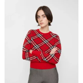 Suéter de mezcla de lana y cachemira con estampado de cuadros