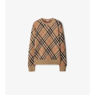 Suéter de mezcla de lana y mohair con estampado de cuadros
