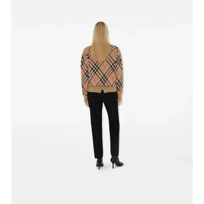 Suéter de mezcla de lana y mohair con estampado de cuadros Suéter de mezcla de lana y mohair con estampado de cuadros