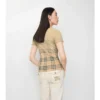 Top de algodón elástico con estampado de cuadros degradados