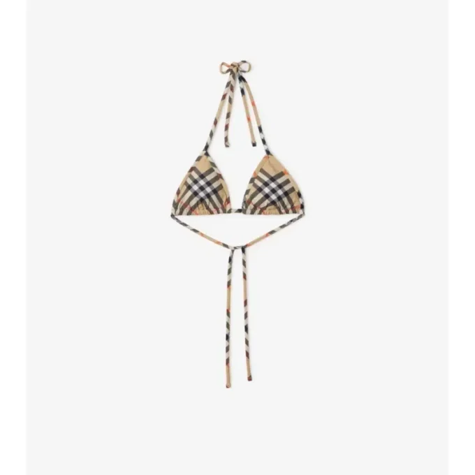 Top de bikini a cuadros Top de bikini a cuadros