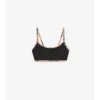 Top de bikini con ribete a cuadros Top de bikini con ribete a cuadros