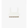 Top de bikini con ribete a cuadros Top de bikini con ribete a cuadros