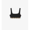 Top de bikini con ribete a cuadros